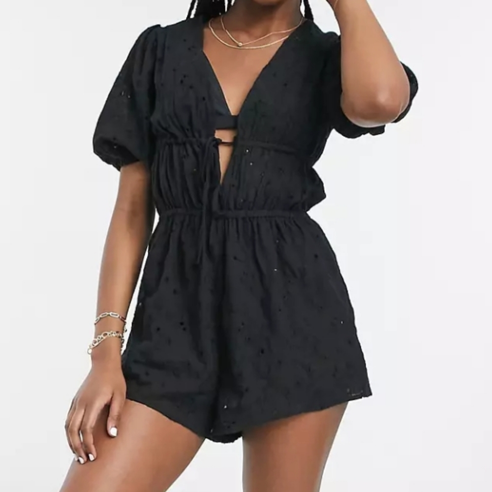Fashion Union Broderie Beach Romper